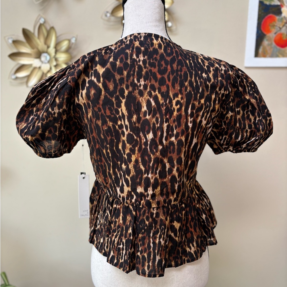 NWT Live 4 Truth Leopard Print Puff Sleeve Blouse - Picture 8 of 11
